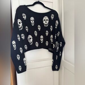 Betsey Johnson Black and White Skull Sweater